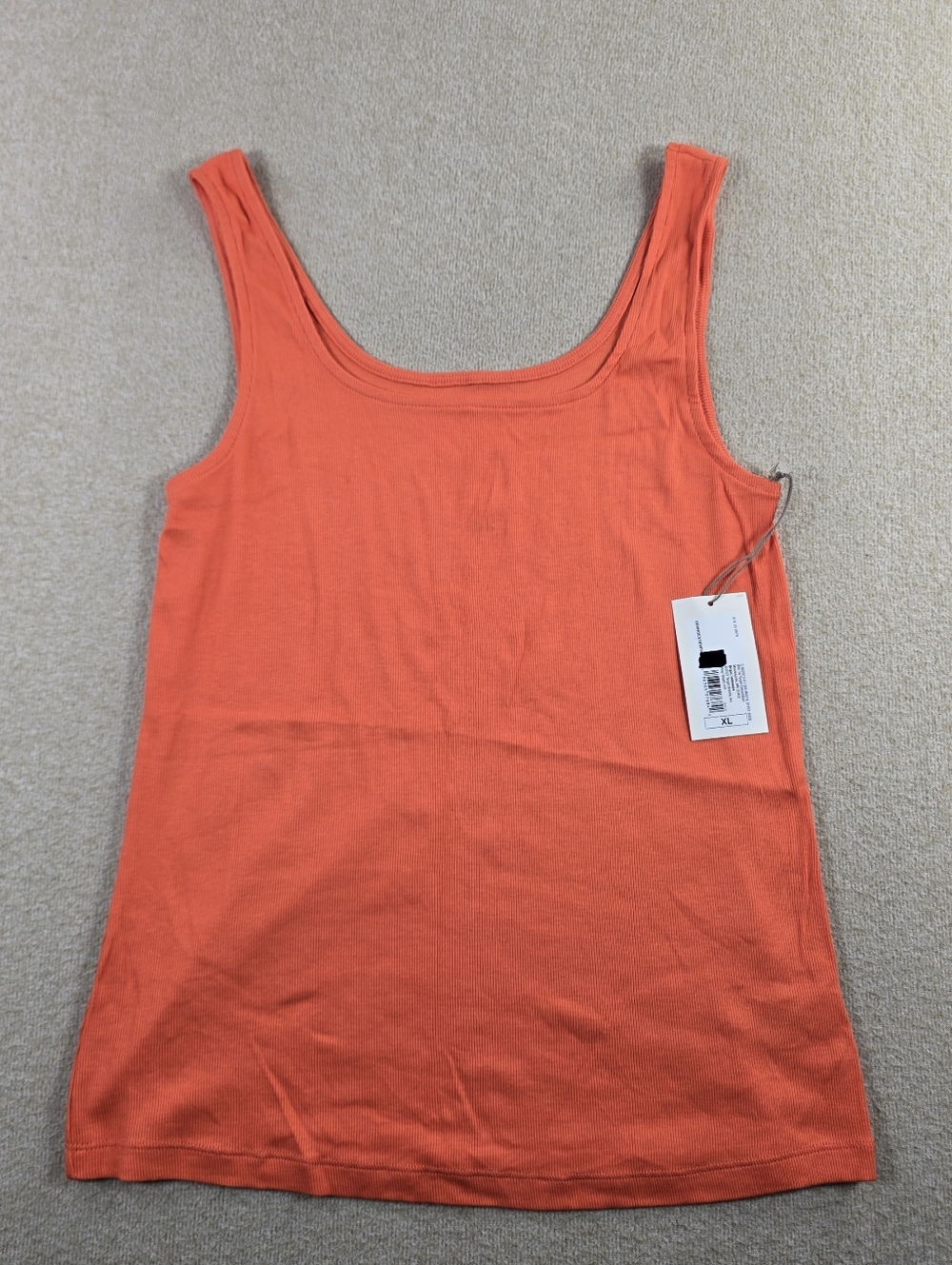 a new day Orange Ribbed Stretch Tank Top Womens XL NWT Scoop Neck